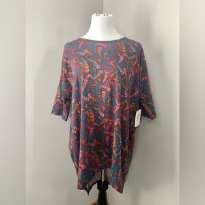 LuLaRoe Irma Tunic Style Top NWT Teal Red Pink Orange Floral